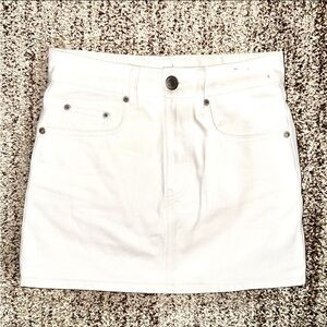 AMI Alexandre Mattiussi Italian Designer Women's Mini Skirt Denim in Ivory